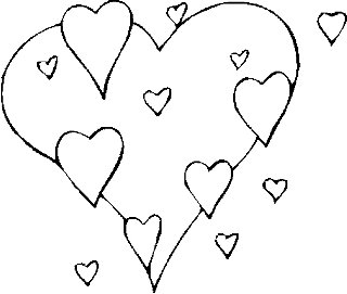 grande cuore circondato da tanti piccoli cuori