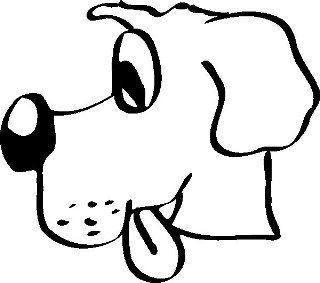 testa di cane con lingua di fuori