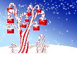 albero con dolci doni di natale