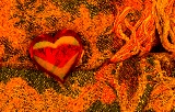 cuore arancione su vestito arancione